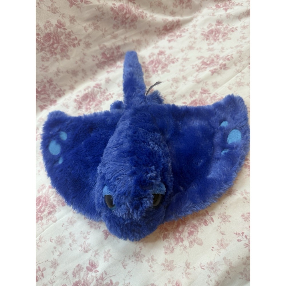 Aurora Blue Stingray Plush 13" Silver Belly Stuffed Sea Animal